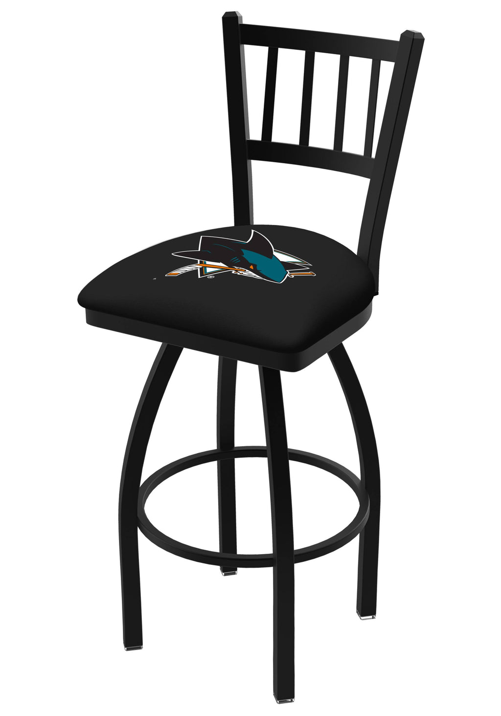 Swivel Bar Stool with Jailhouse Style Back J5330