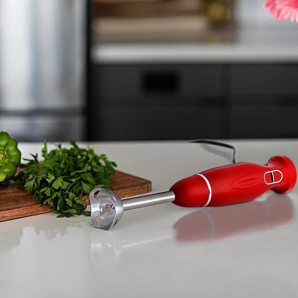 Red Electric Immersion Hand Blender 300 Watt with Stainless Steel Blades R534