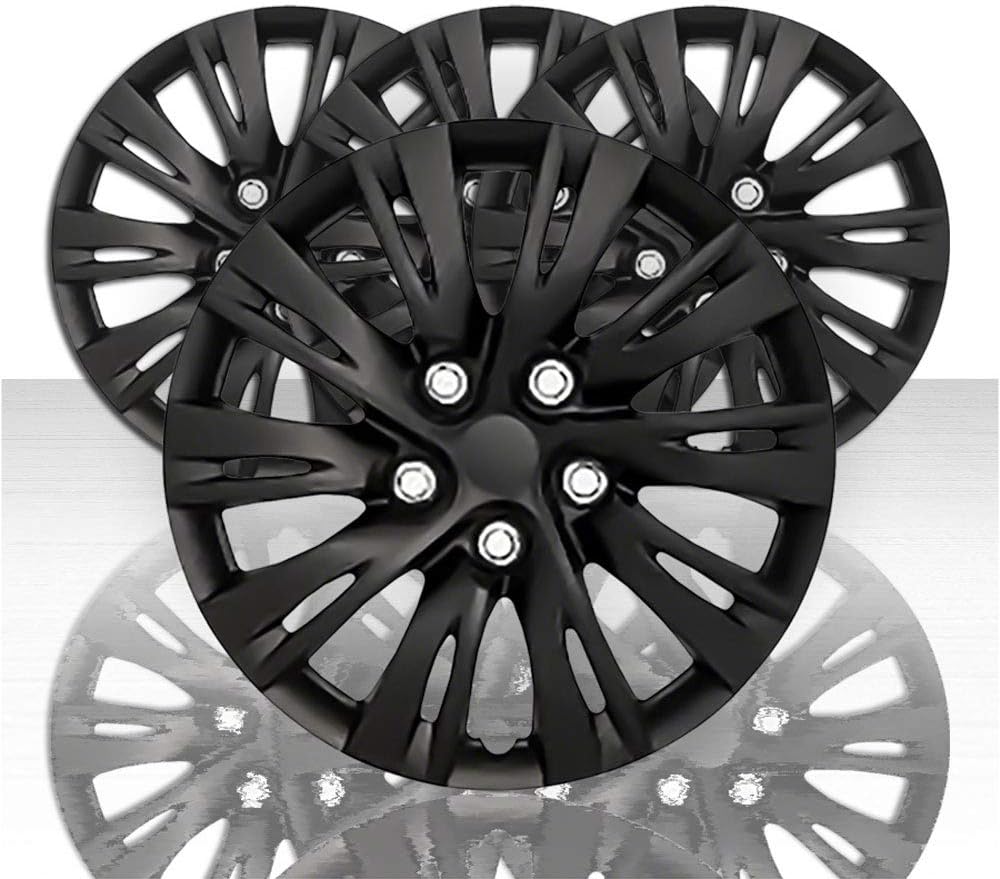 Set of 4 15" 10 Split Spoke Wheel Covers Gloss Black X340493