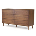 Walnut 6 Drawer Dresser W123450