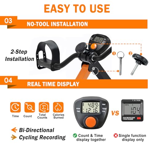 Adjustable Foldable Pedal Exerciser with Suction Cup Feet D395