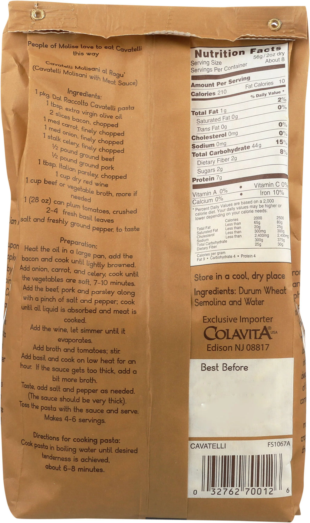 Cavatelli Molisani Italian Pasta, 1.0 Pound Bag (4 Pack) J79722