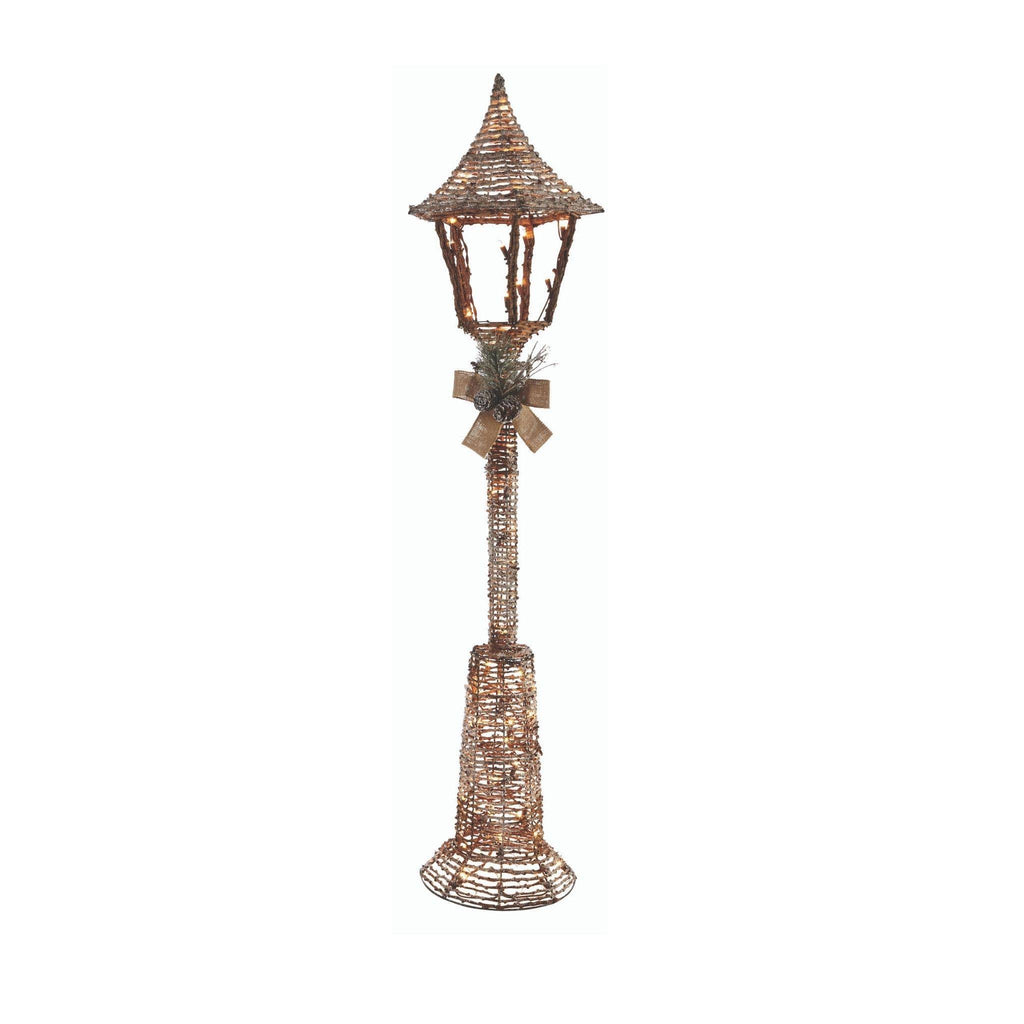 Pre Lit Incandescent 5 Foot Frosted Lamp Post Christmas Lawn Decoration O236785