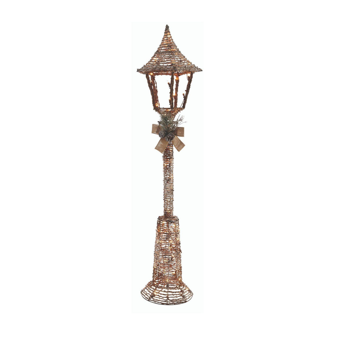 Pre Lit Incandescent 5 Foot Frosted Lamp Post Christmas Lawn Decoration O236785
