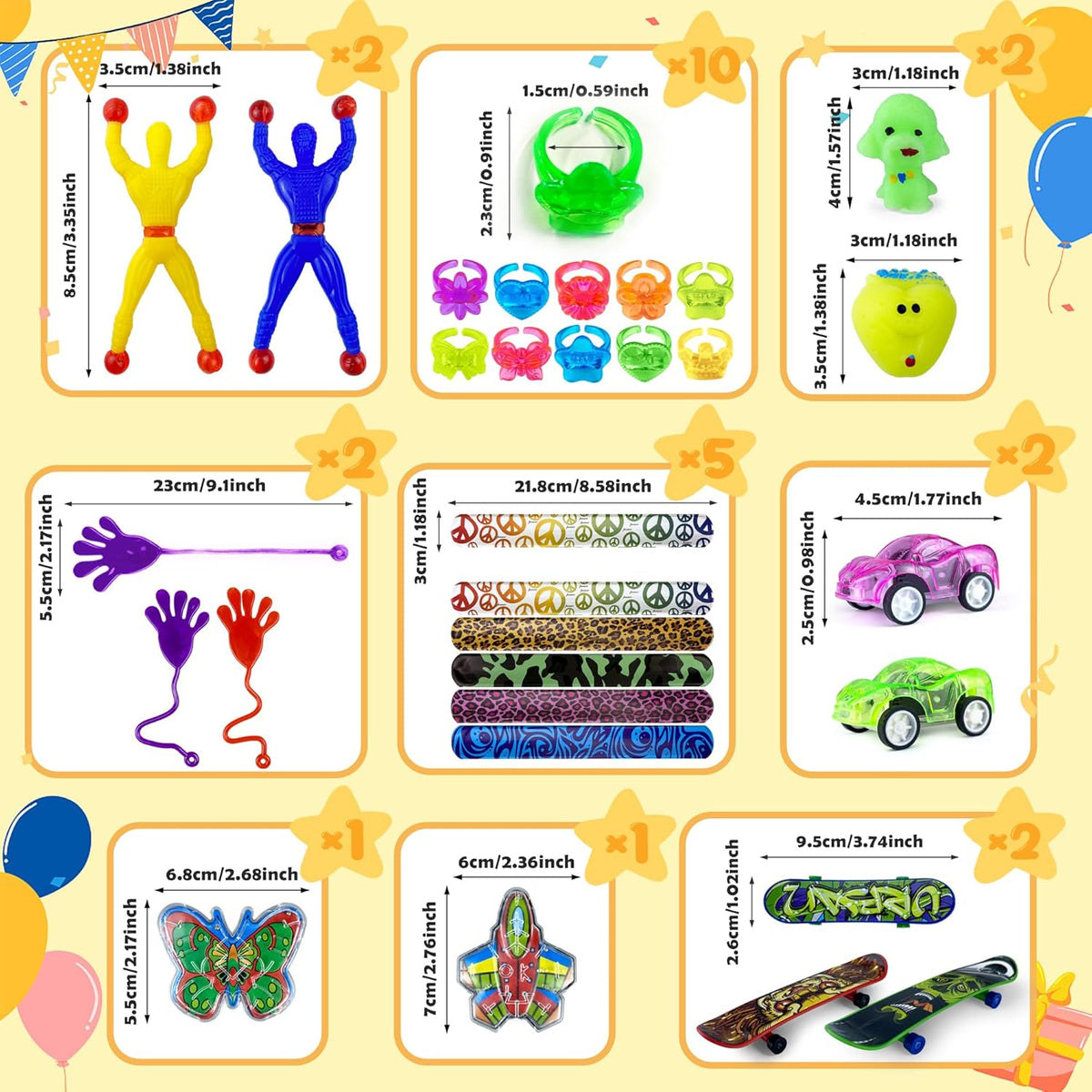 62PCS Party Favors Toy Assortment Bulk Toys F914516