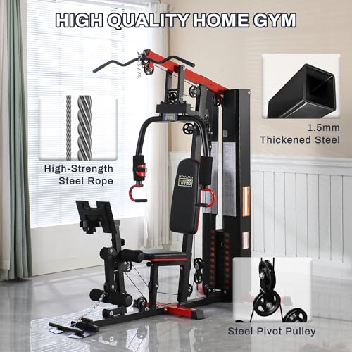 Multifunctional Home Gym Equipment with Leg Press and Pulley System F61455