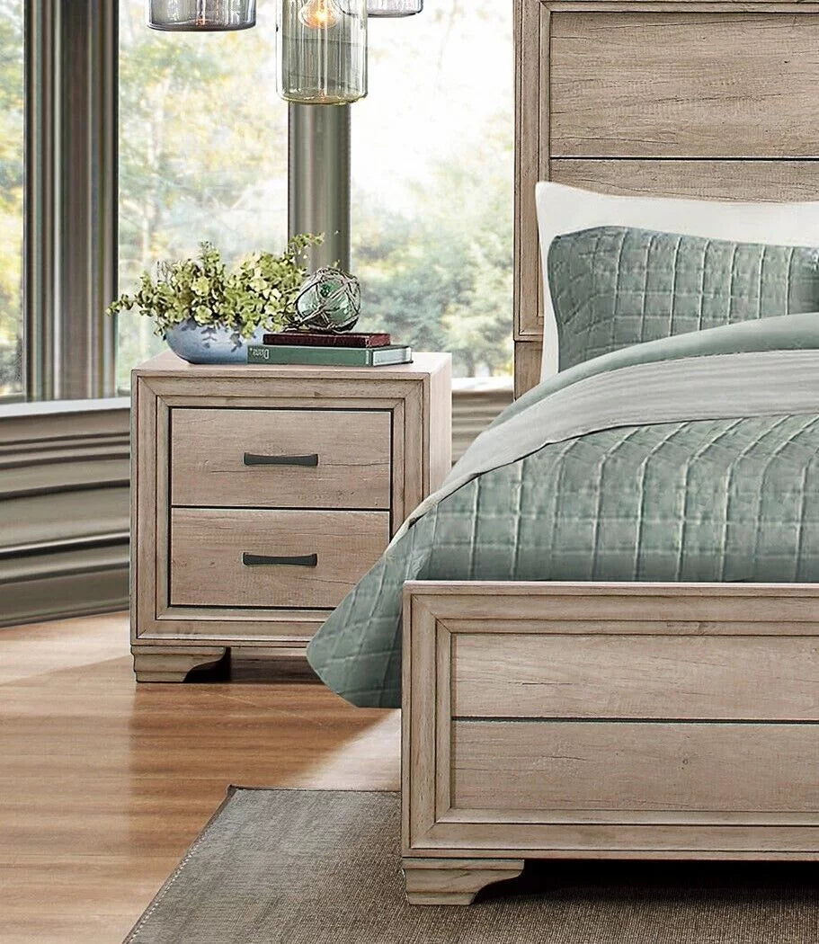 3pc Eastern King Size Bed and Two Nightstands Bedroom Set D26678