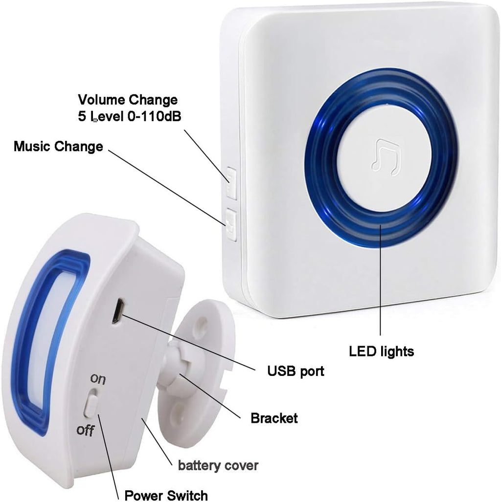 Wireless Caregiver Pager Indoor Motion Sensor Alert Pack of 2 O296