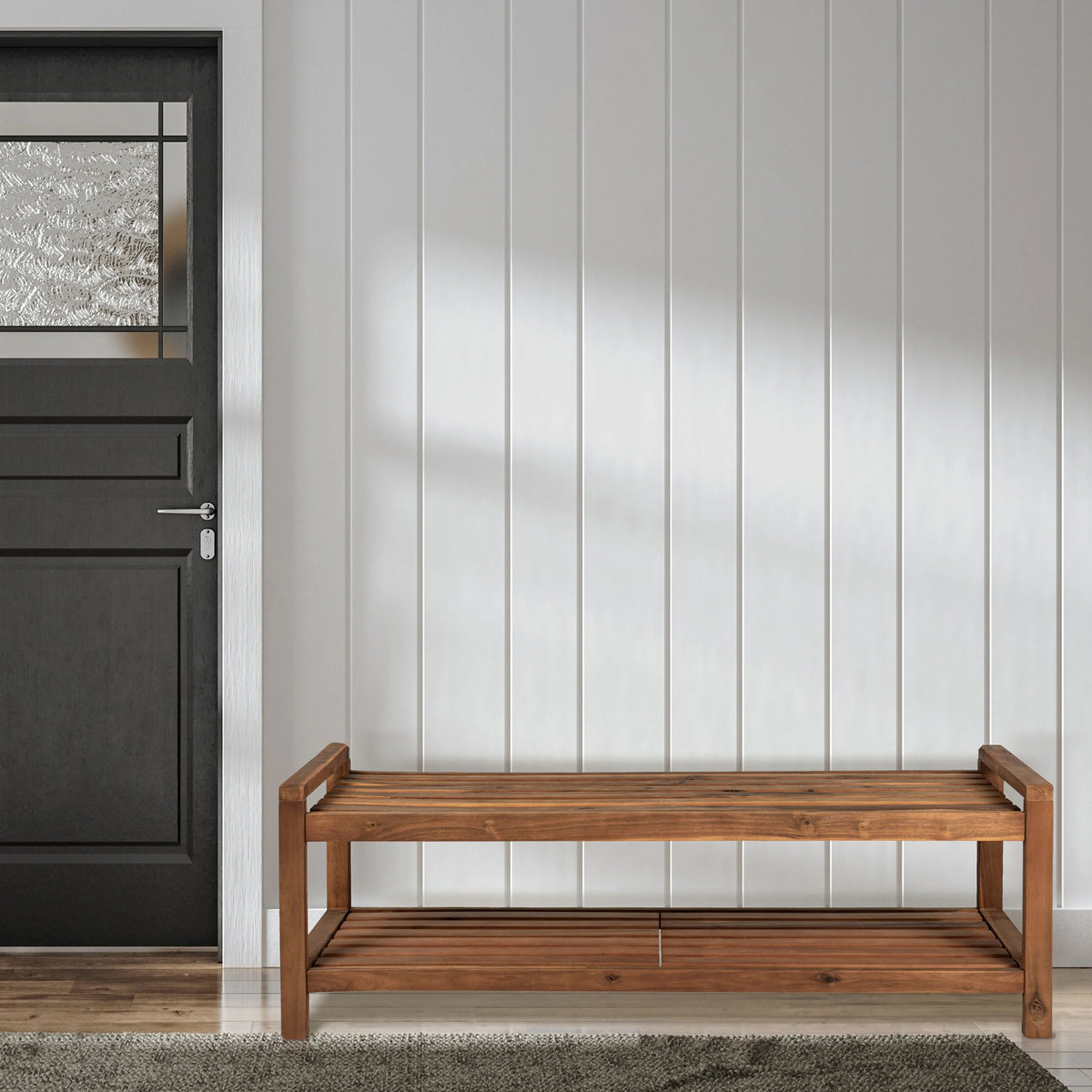 Teak Acacia Wood 3-Seat Outdoor Bench F395