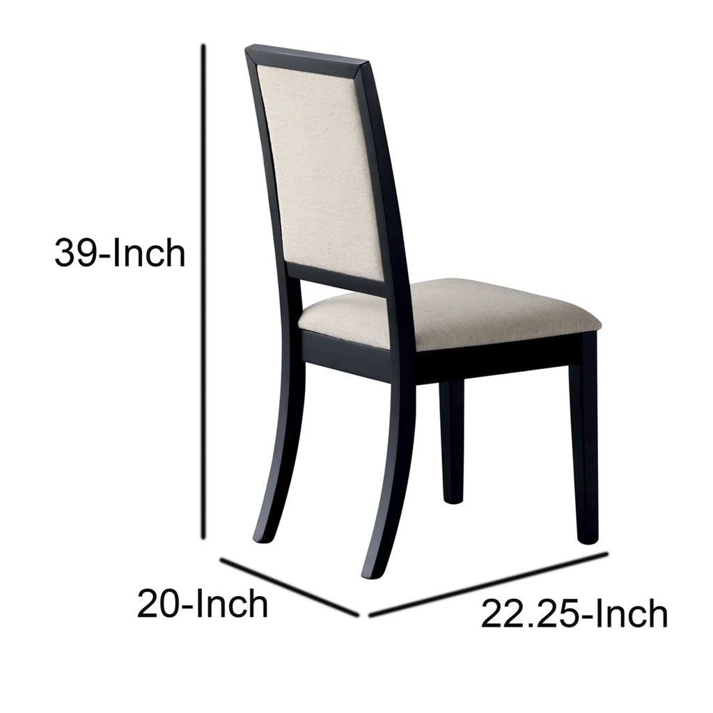 Black and Cream Upholstered Dining Side Chairs (Set of 2) R9531