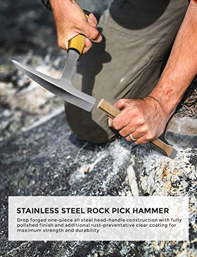 15 Pc Geology Rock Pick Hammer & Digging Chisels Set A7857