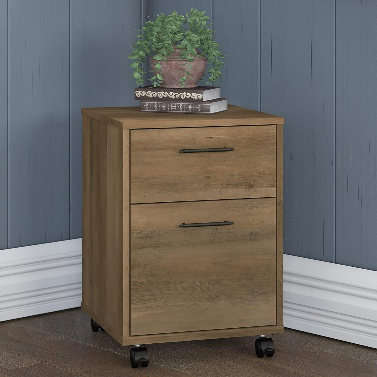 2 Drawer Mobile File Cabinet, Reclaimed Pine D26549