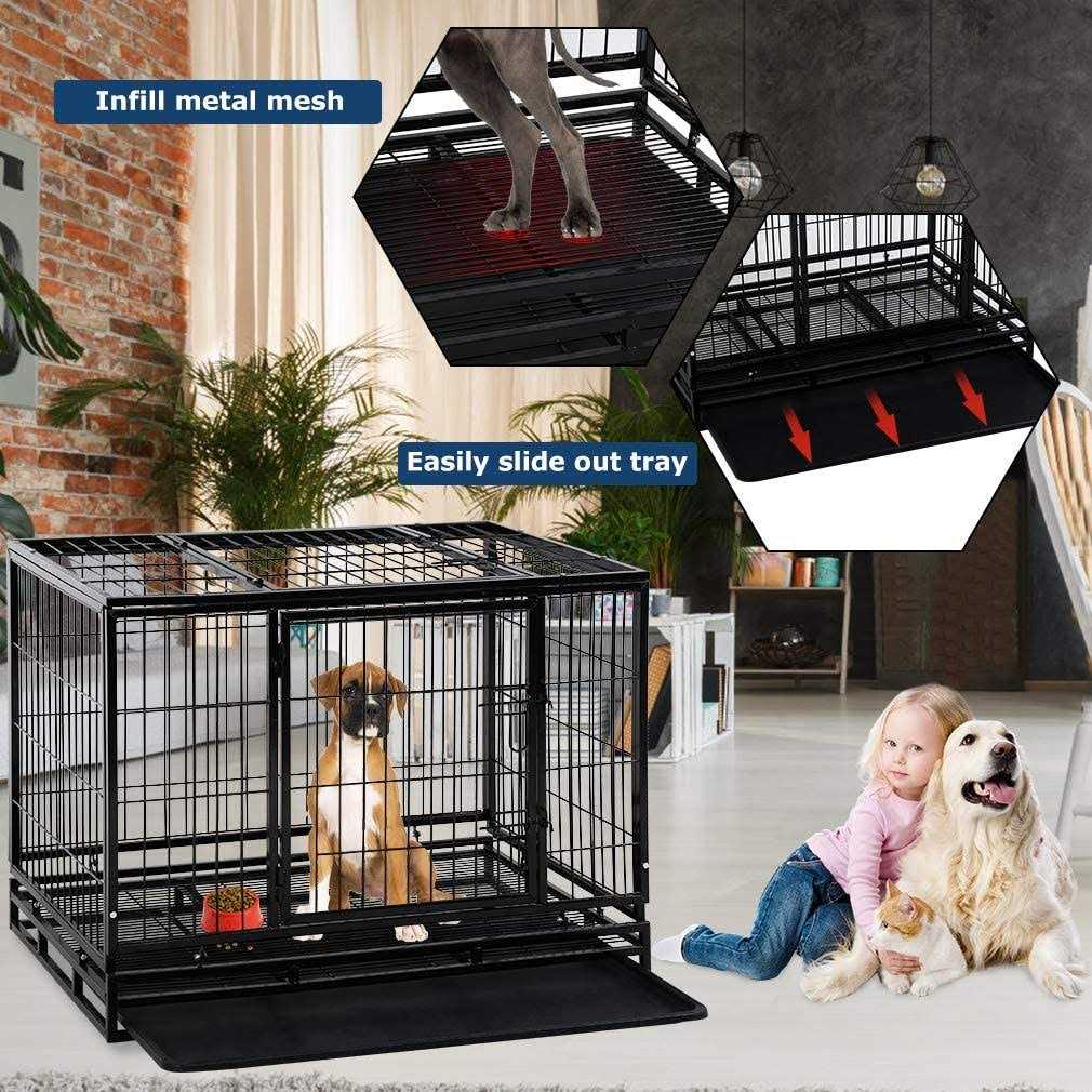 Heavy Duty Dog Crate with Plastic Tray Y619