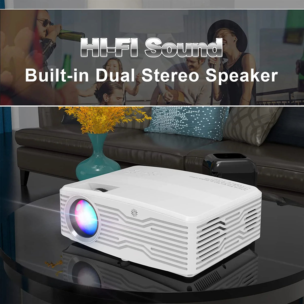 5G WiFi Projector Full HD 4K Native 1080P with 120 Projector Screen L322