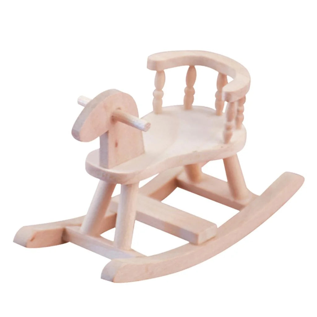 Unpainted Wooden Cockhorse Dollhouse Toy Furniture F116