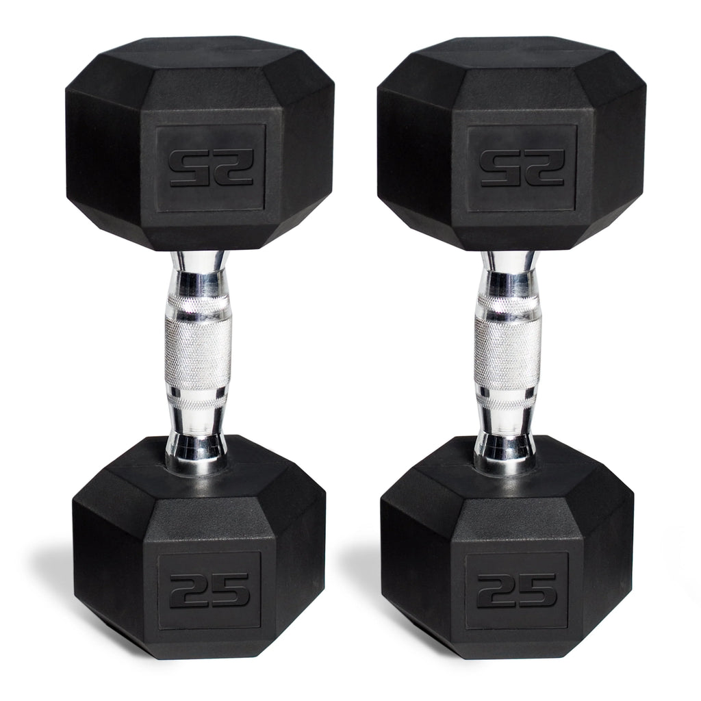 50 lb Rubber Hex Dumbbell Weight Set R15994
