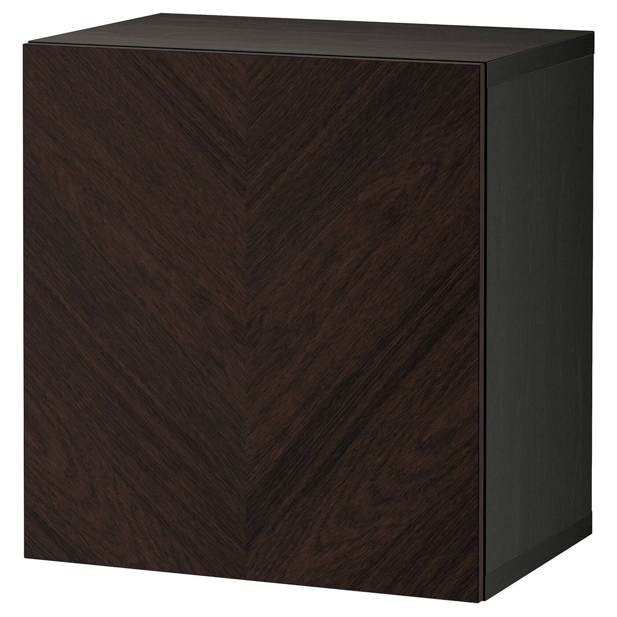Black-Brown Wall-Mounted Cabinet with Oak Veneer F165