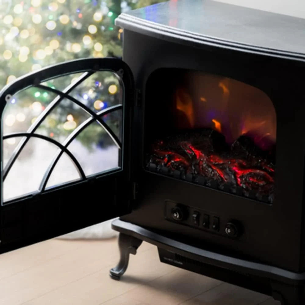 Black Infrared Electric Fireplace Stove Heater F1087