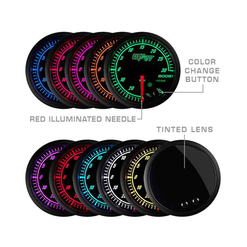 Black Dial Tinted Lens Water Coolant Temperature Gauge Kit 2-1/16" 52mm Pack of 2 S890