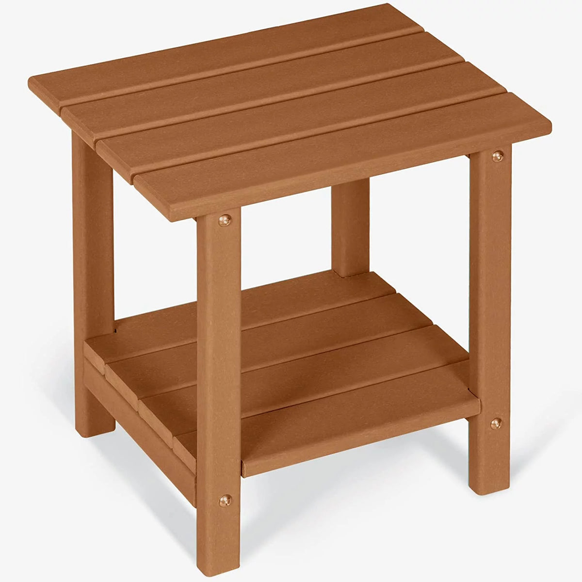 2-Tier HDPE Outdoor Side Table Rectangular Teak O62173