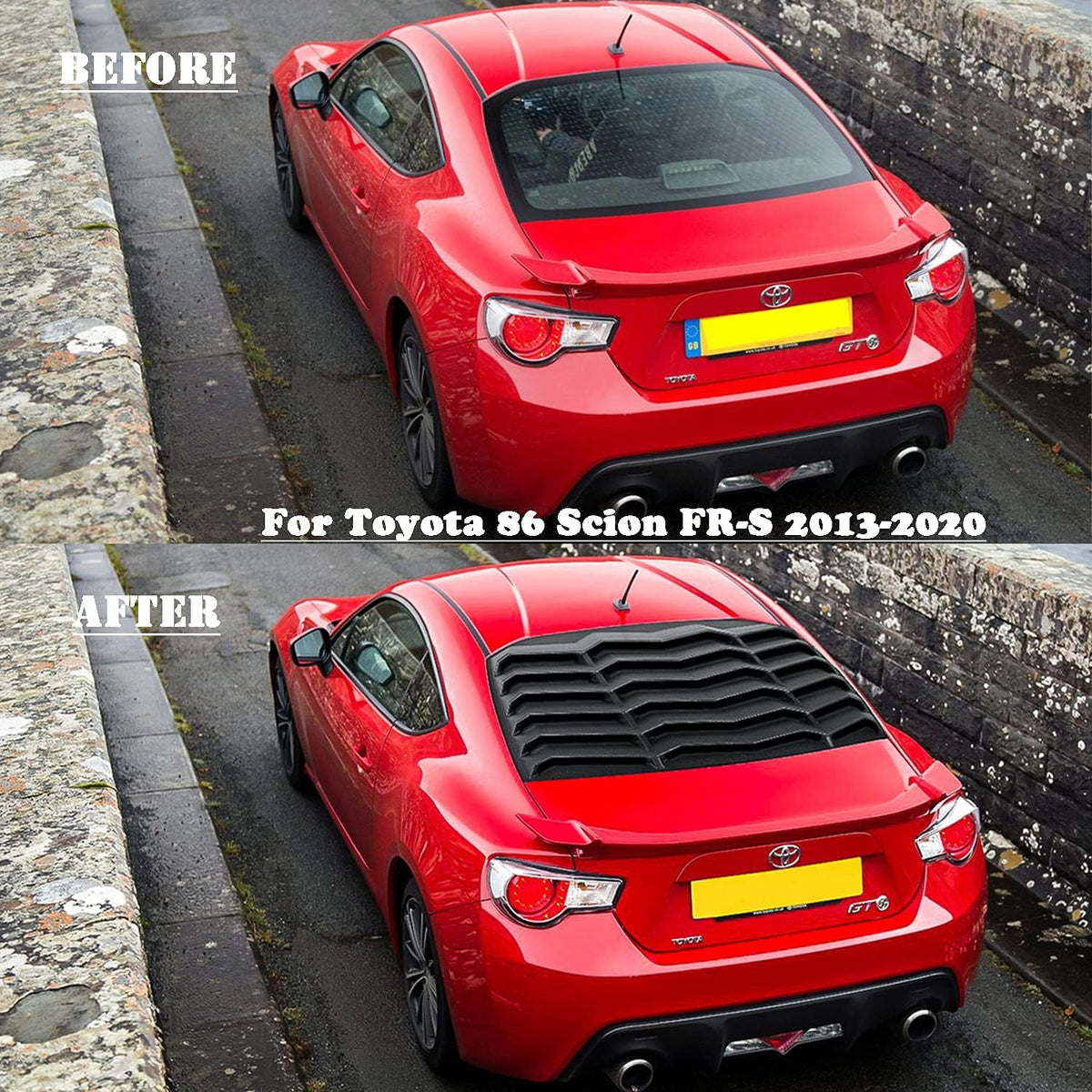 Rear Window Louver ABS Matte Black Windshield Sunshade Cover Y336