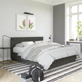 Queen Size Gray Velvet Upholstered Bed W125