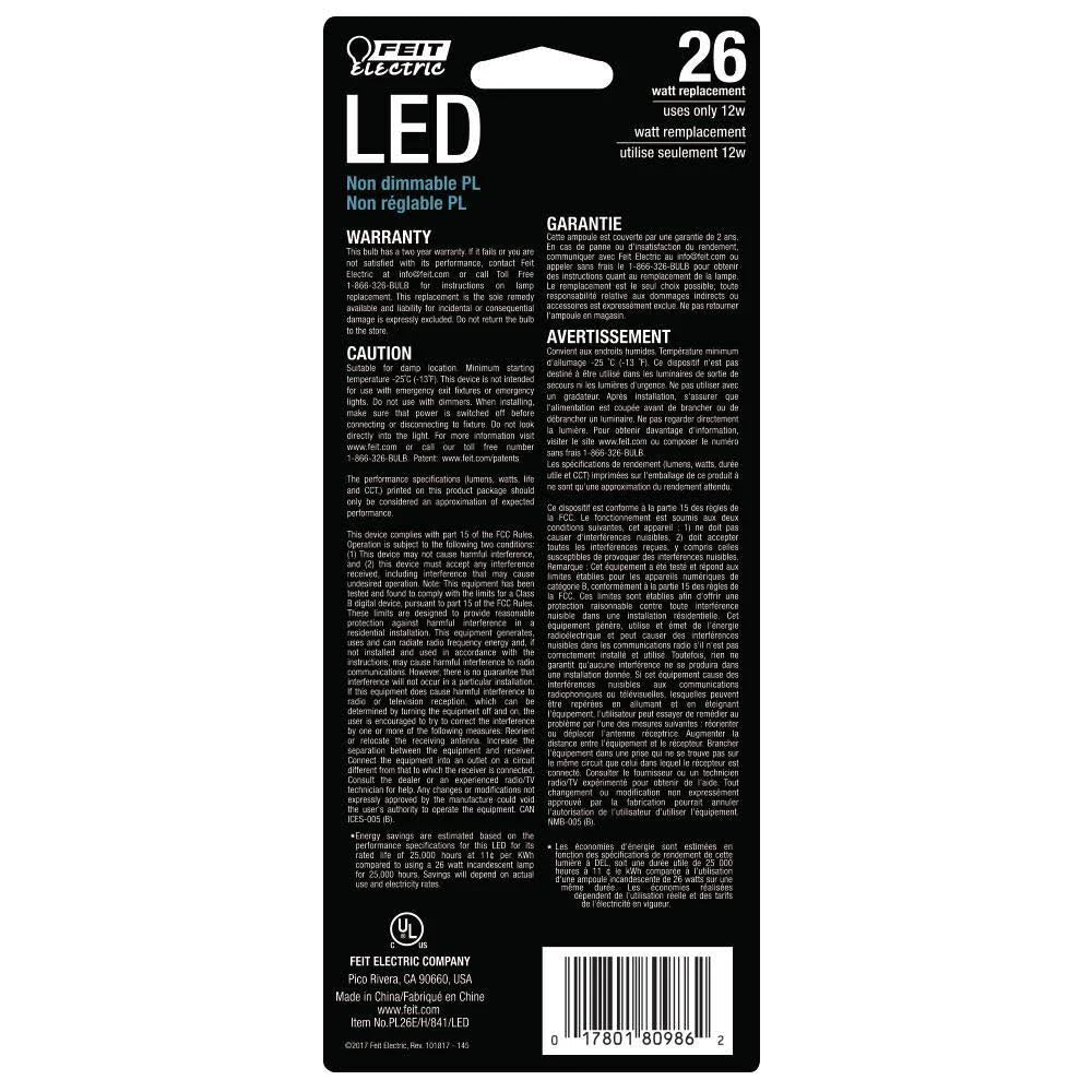 26-Watt Cool White 4-Pin PL LED GX24q-3 Light Bulb Case of 12 E398658
