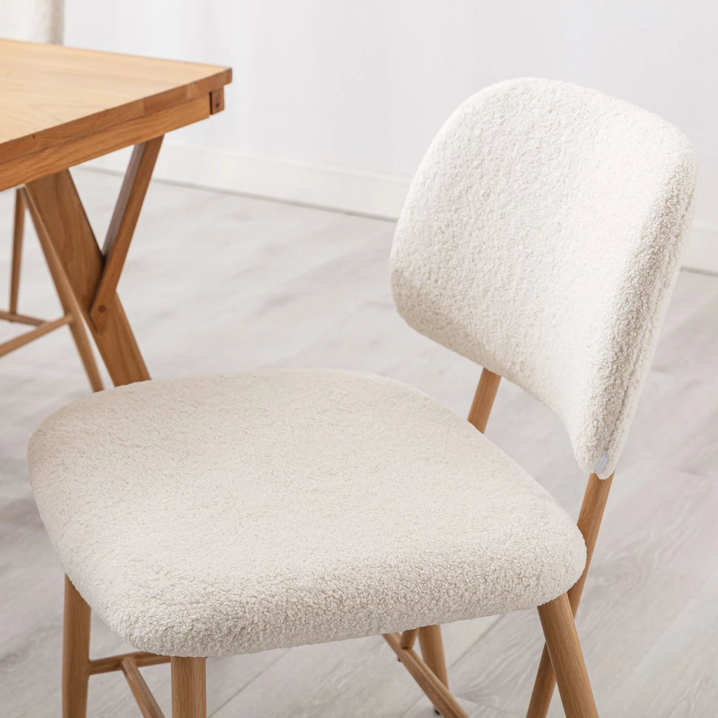 Teddy Upholstered Dining Chairs Set of 2 with Metal Legs C296