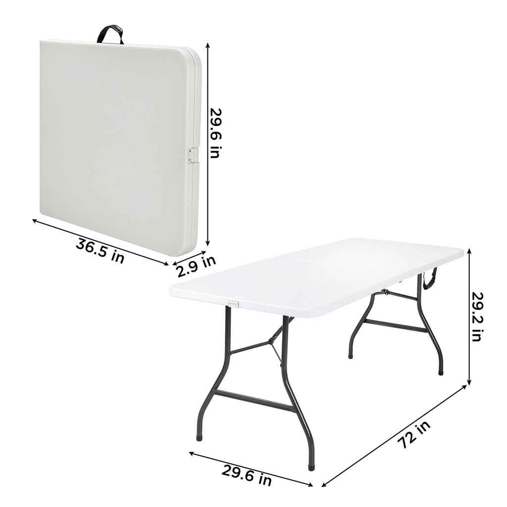 6 Foot Folding Table White Speckle F236