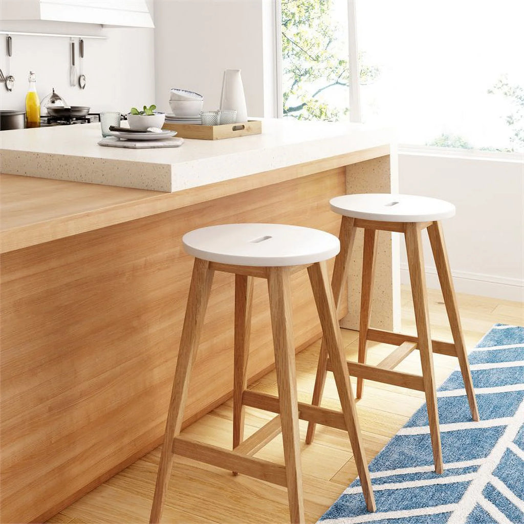 2 Piece Modern Wood Barstool Set P217036