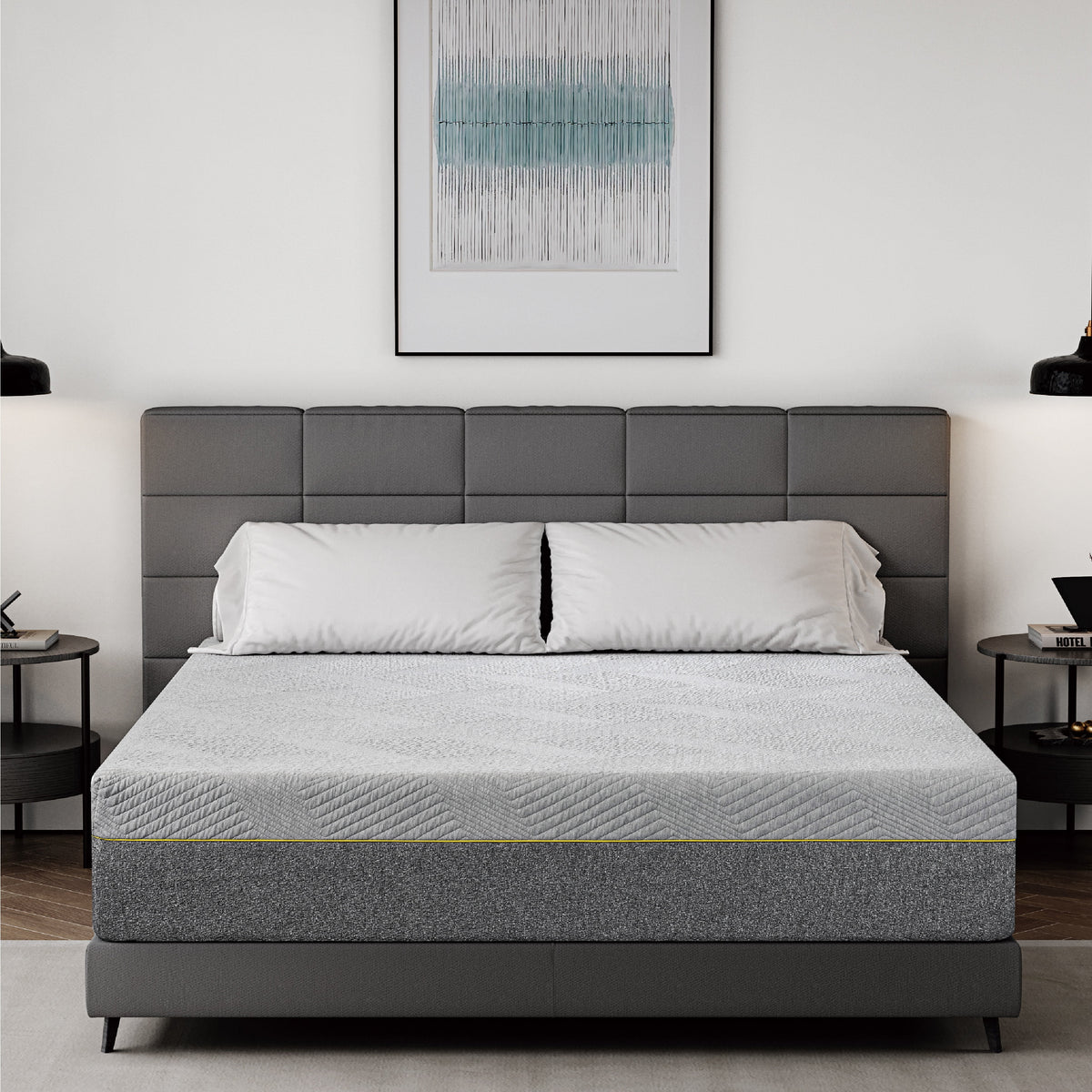 Grey 12 inch Queen Size Gel Memory Foam Mattress A69381