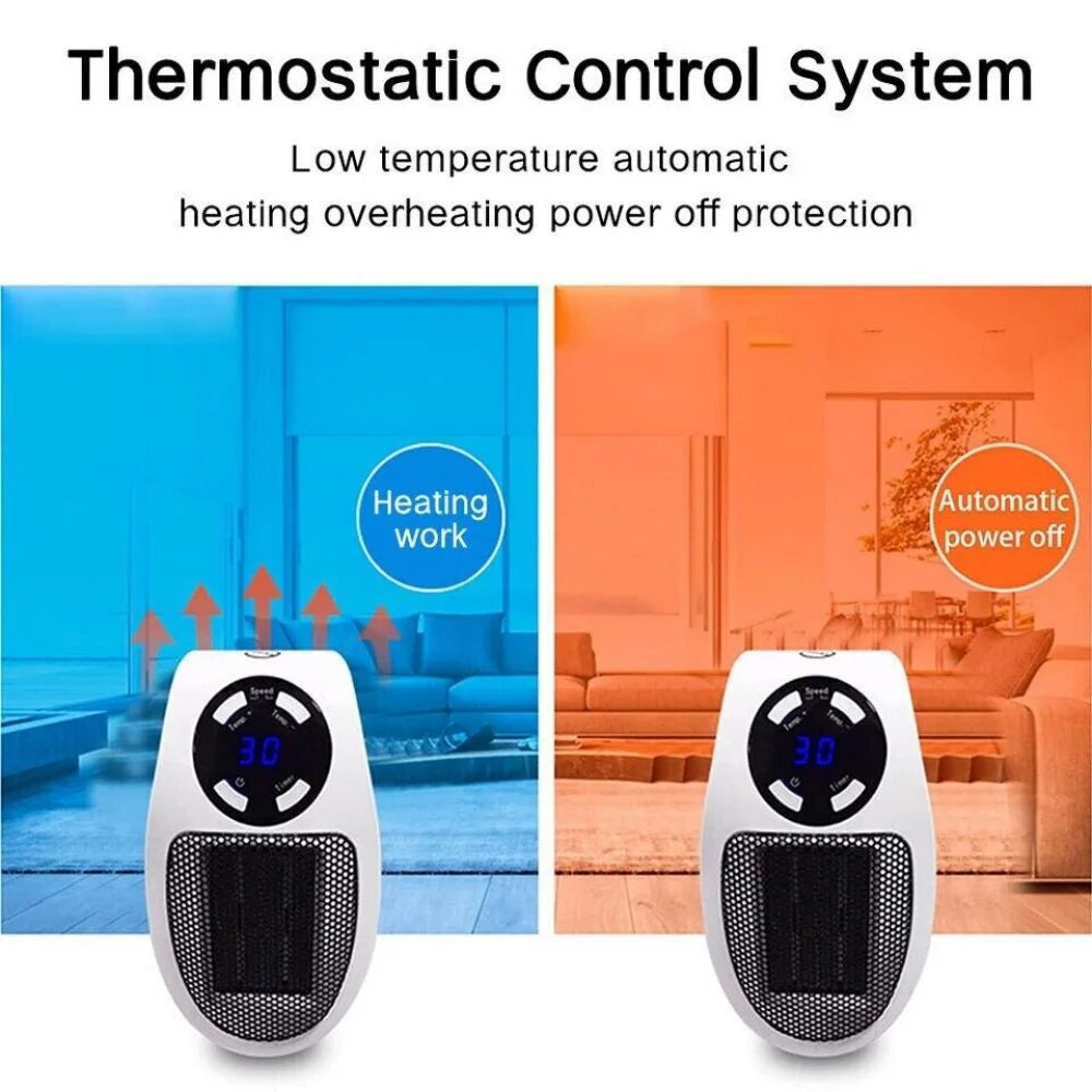 Portable Mini Electric Wall Heater with Timer D7340