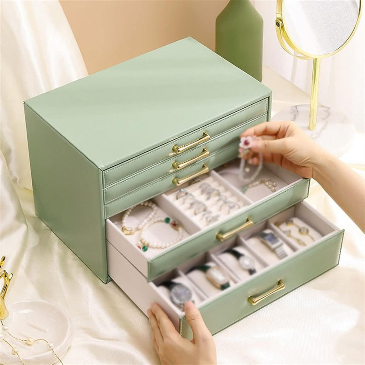 Bianco PU Leather Jewelry Box B330234