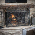 Black Iron Fireplace Screen X1037
