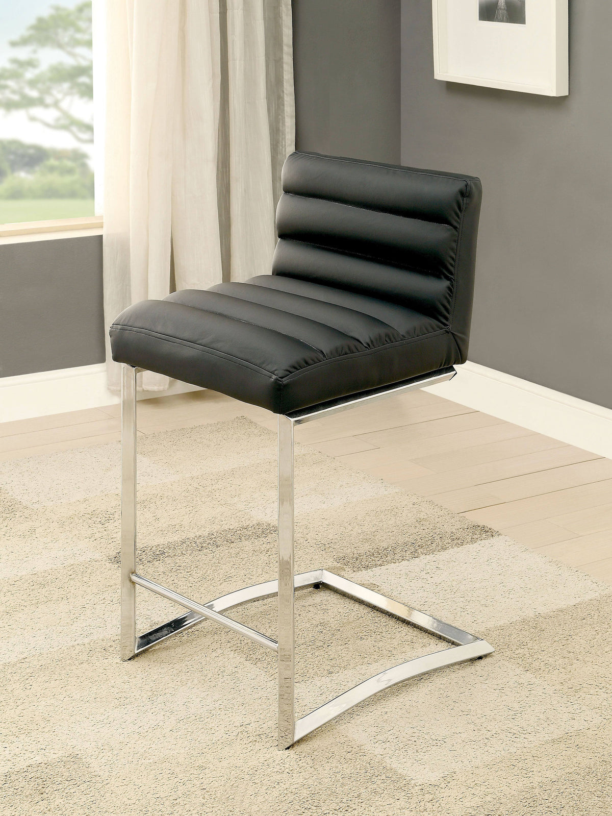 Black Leatherette Counter Height Dining Chair H807