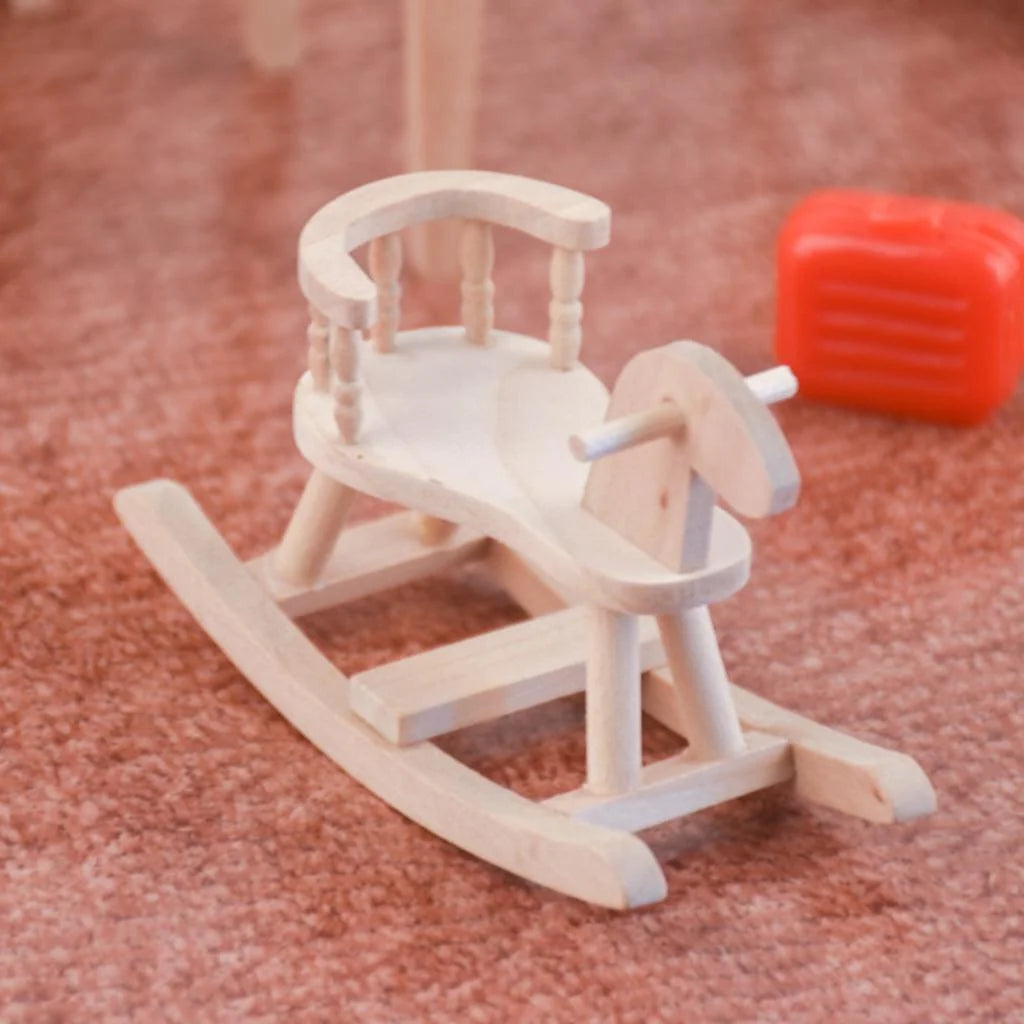 Unpainted Wooden Cockhorse Dollhouse Toy Furniture F116
