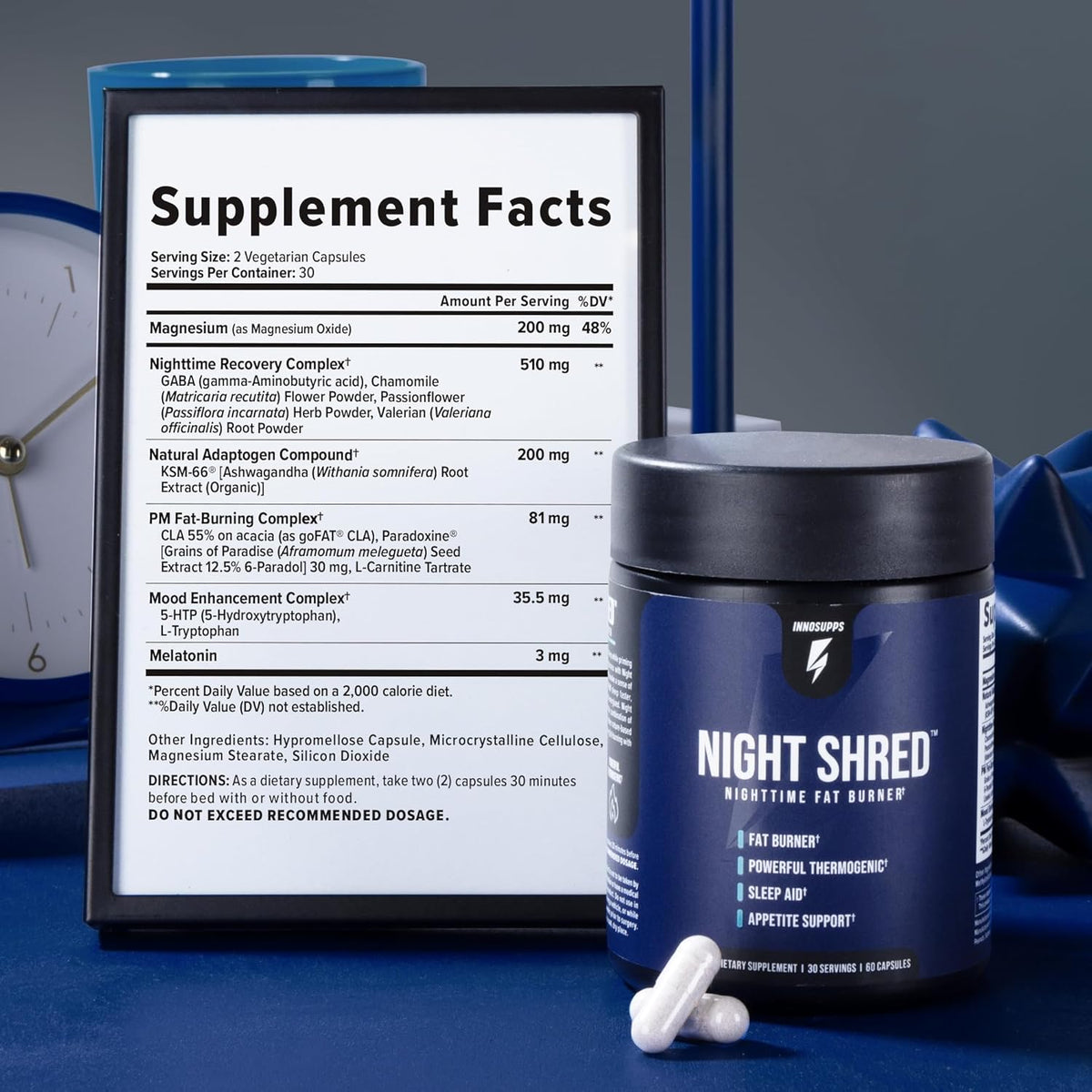 60 Vegetarian Capsules Nighttime Fat Burner V3729