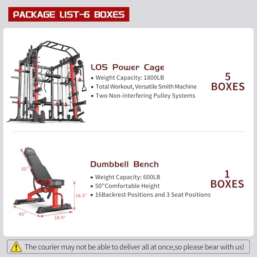 Power Cage Smith Machine Power Rack Squat Rack Cable Crossover System J6709