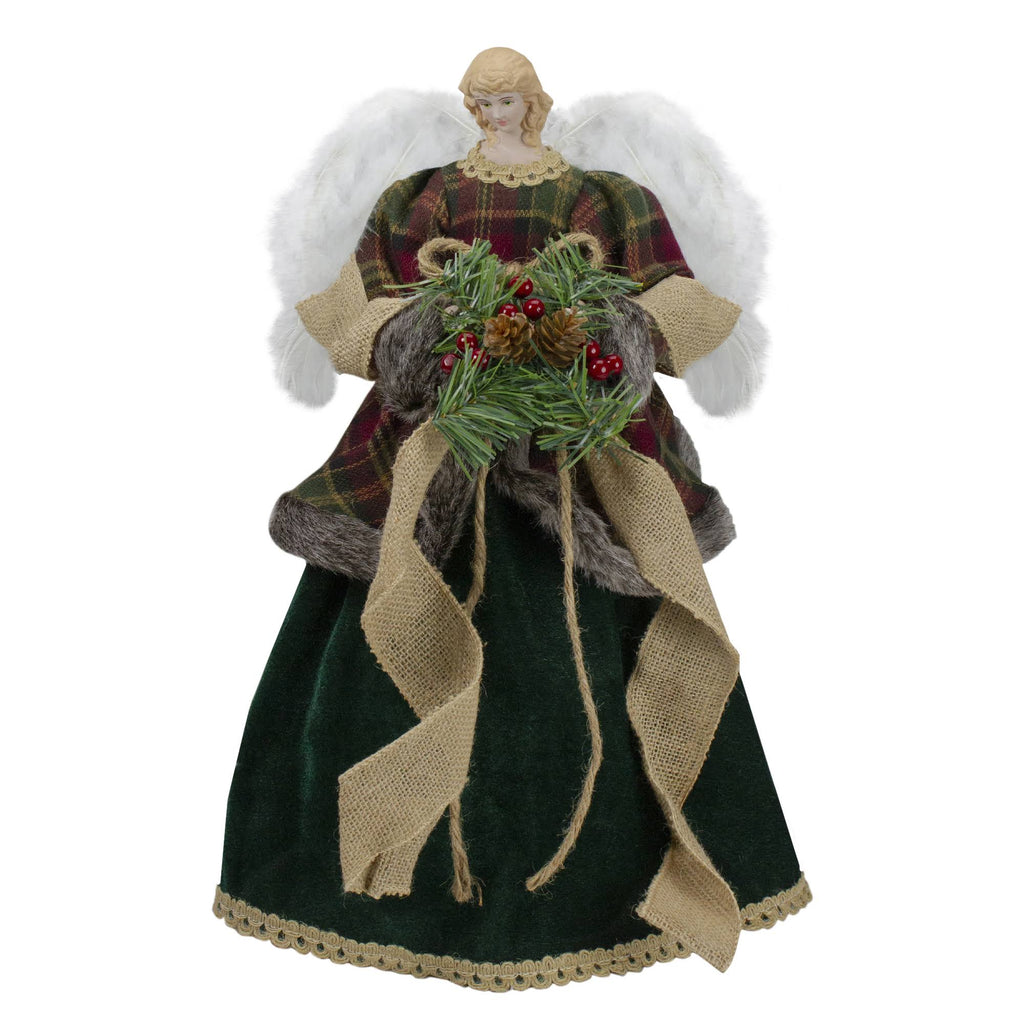 Red and Green Angel Christmas Tree Topper I4766