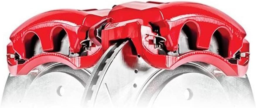 Red Front Brake Calipers with Brackets Pair C3946