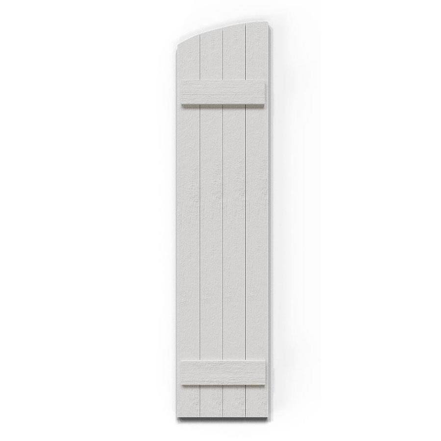 Rustic Faux Wood Shutters with Elliptical Arch Top P421