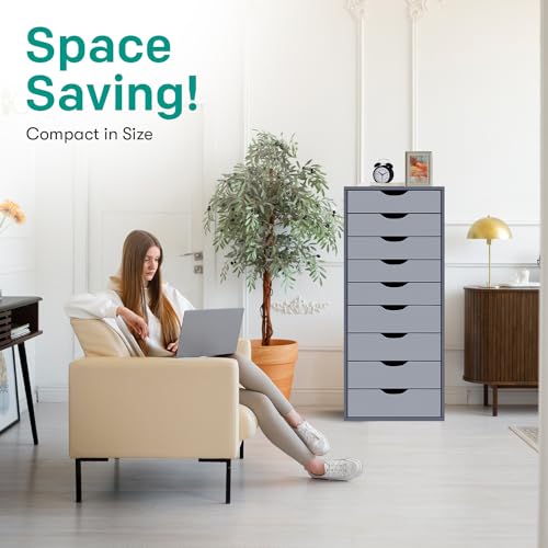 Gray 9 Drawer Wood Dresser U858