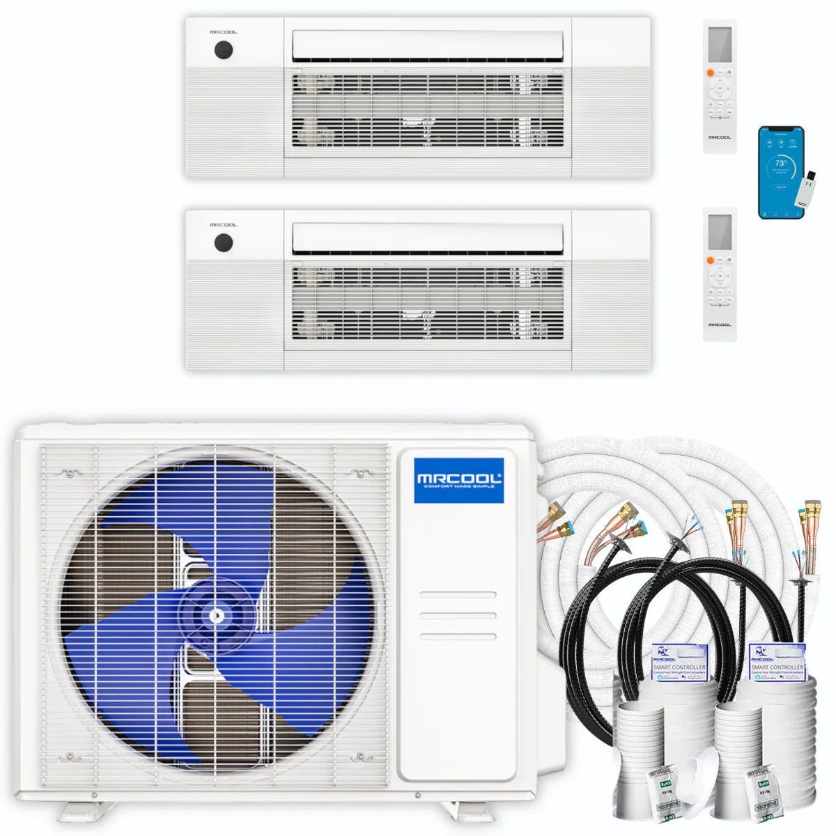 24,000 BTU 2 Zone Ceiling Cassette Ductless Air Conditioner and Heat Pump Y896