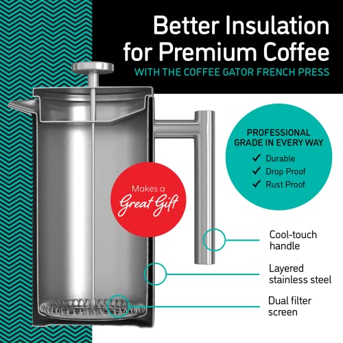 34oz Double Insulated Stainless Steel French Press E135