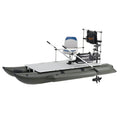 12.5ft Inflatable Pontoon Boat with Black 12V 55LBS Remote Trolling Motor and Foot Control R530