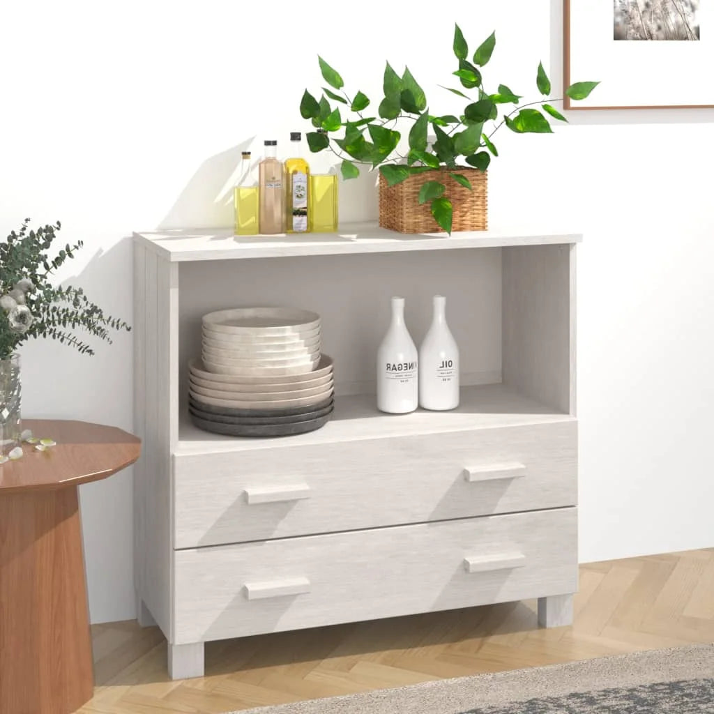 White Solid Wood Pine Sideboard D502
