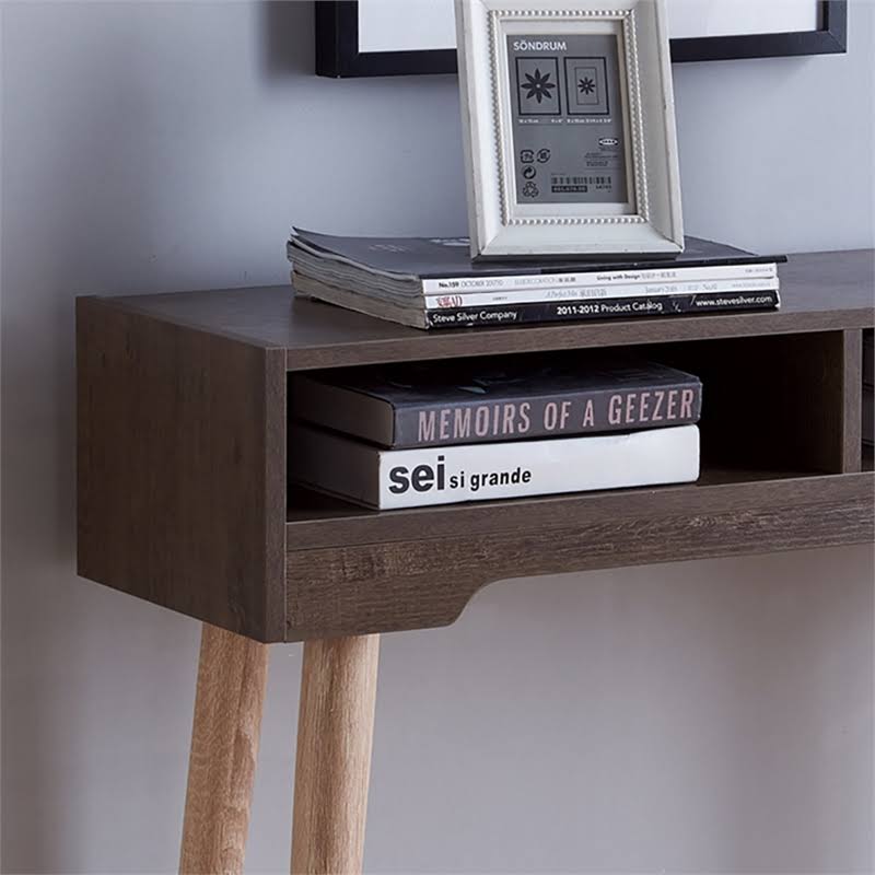 Modern Wood Console Table in Weathered Walnut Z450