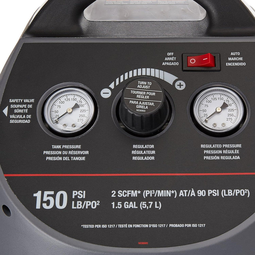1.5 Gallon Oil-Free Air Compressor Kit with 25-Feet Hose I35132