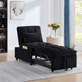 Velvet Single Sofa Bed with Storage Pockets and 2 Pillows M627897