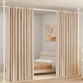Black Heavy Duty Tension Rod Room Divider Curtain Rod, Adjustable 4-10ft(H) 28-70inch(W) I921987